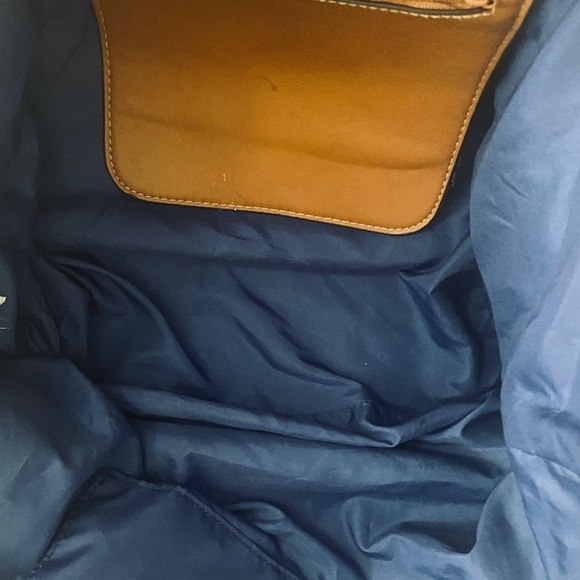 Lily Bloom Tote Shoulder Bag Large Cotton Canvas Floral Footed Vegan Leather - Picture 8 of 14